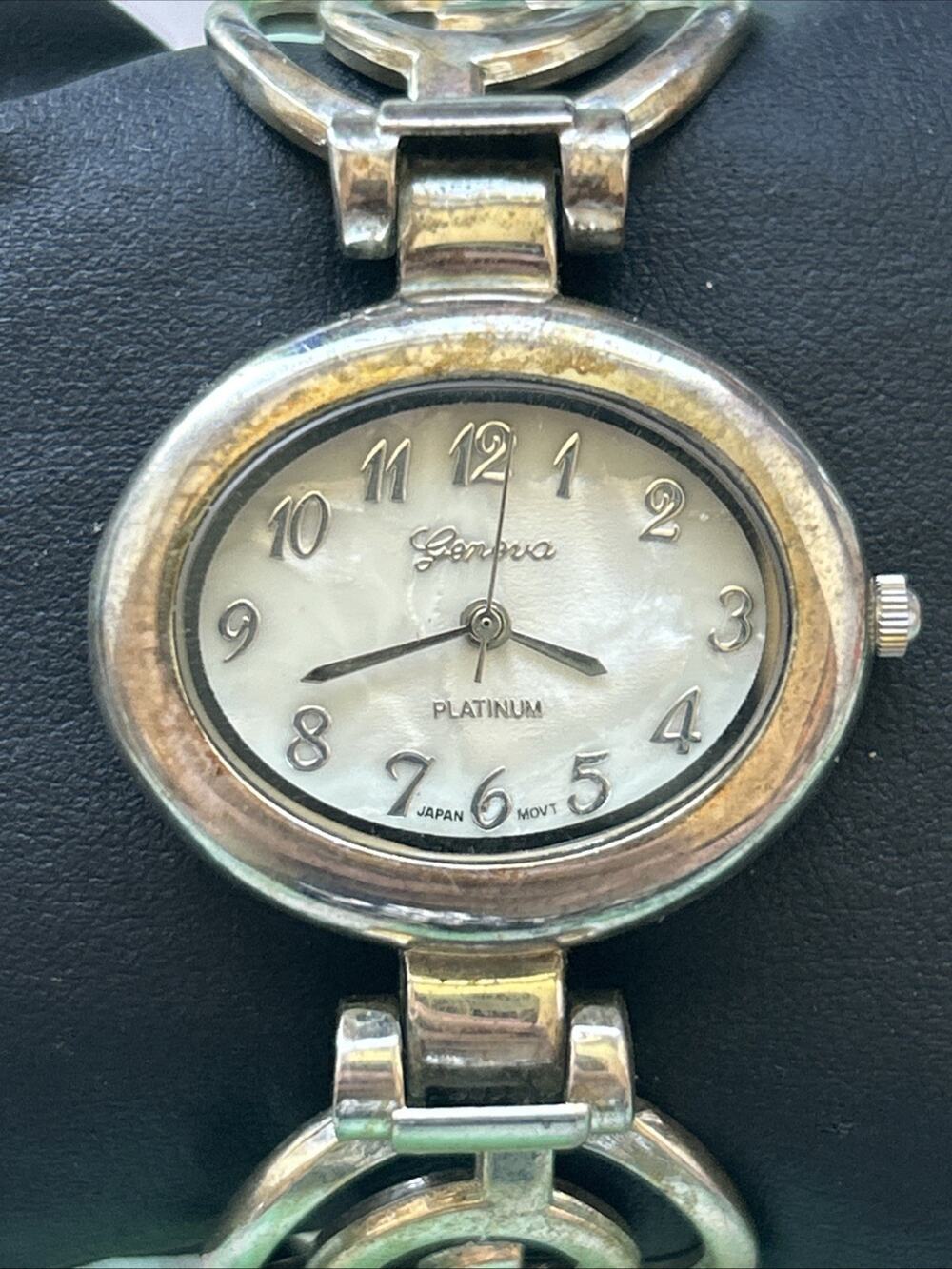 Geneva Silver Tone Women’s Quartz Cuff Watch